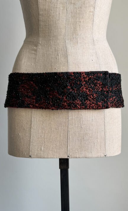 DOLCE & GABBANA 1999 Black & Red Beaded Wide Belt (M)