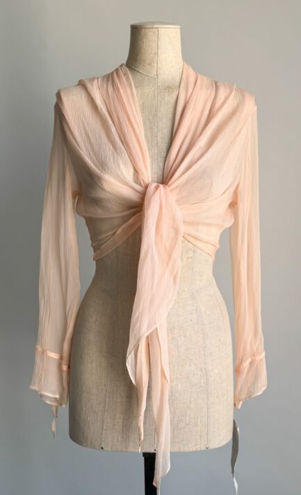 LOLITA LEMPICKA 1990's Blush Pink Tie Blouse