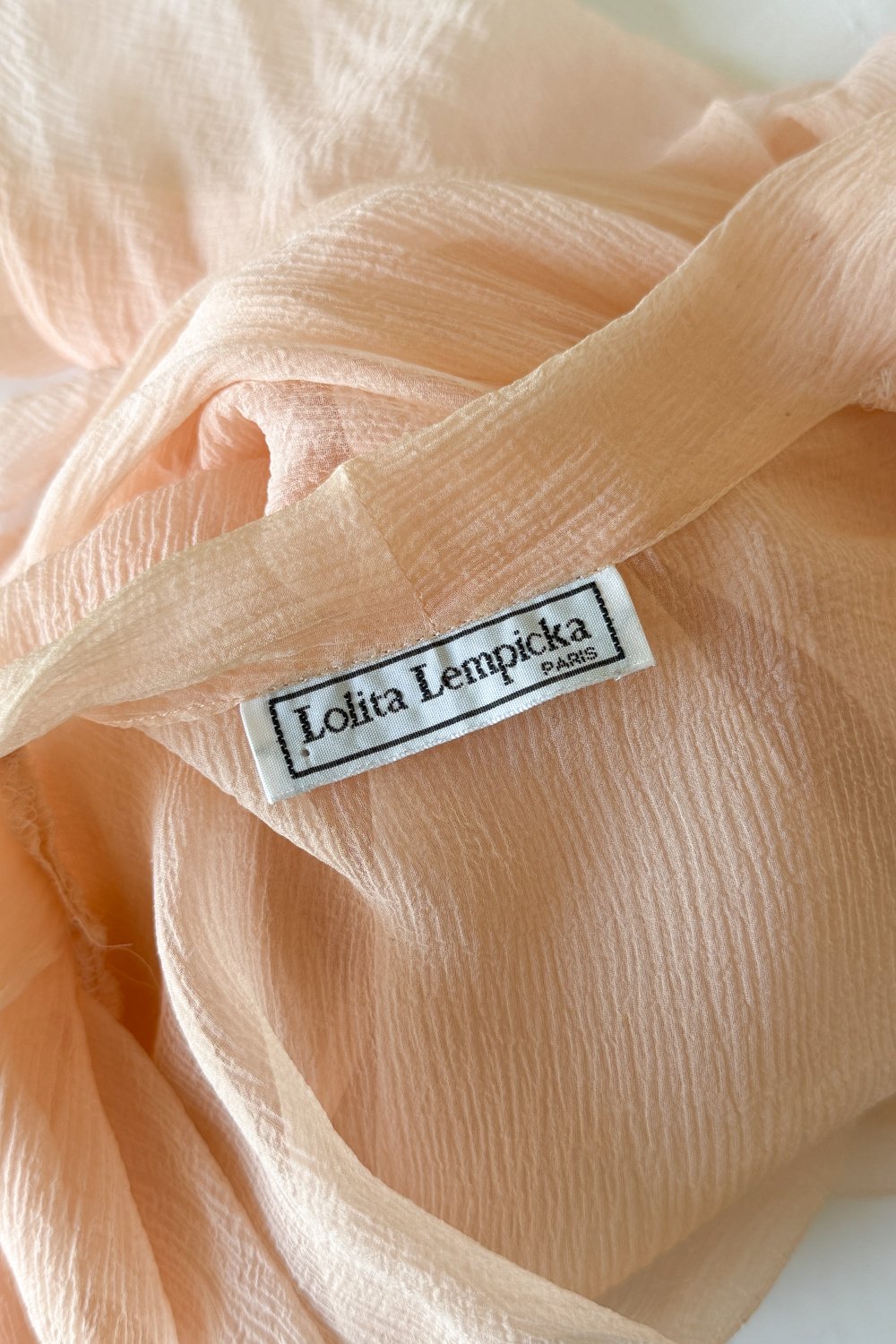 EMERIEU-Lolita-Lempicka-1990s-vintage-blush-pink-draped-tie-crop-long-sleeve-blouse-label