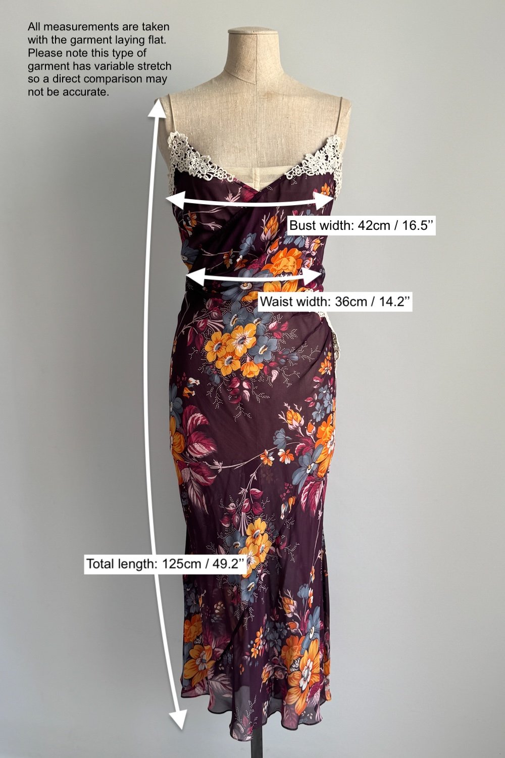 EMERIEU-D&G-Dolce-&-Gabbana-SS-2004-vintage-plum-floral-print-silk-chiffon-slip-dress-with-lace-trim-measurements