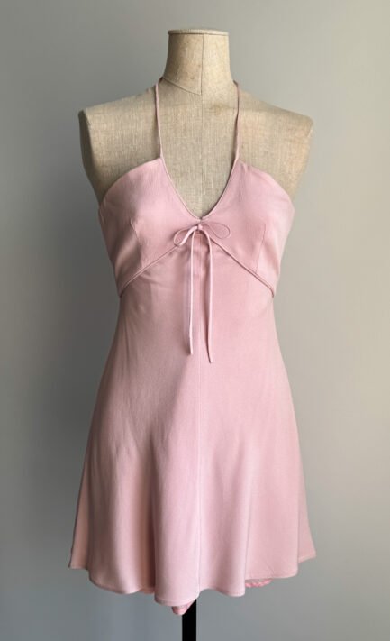 DOLCE & GABBANA 1995 Pink Halter Mini Dress (XS)