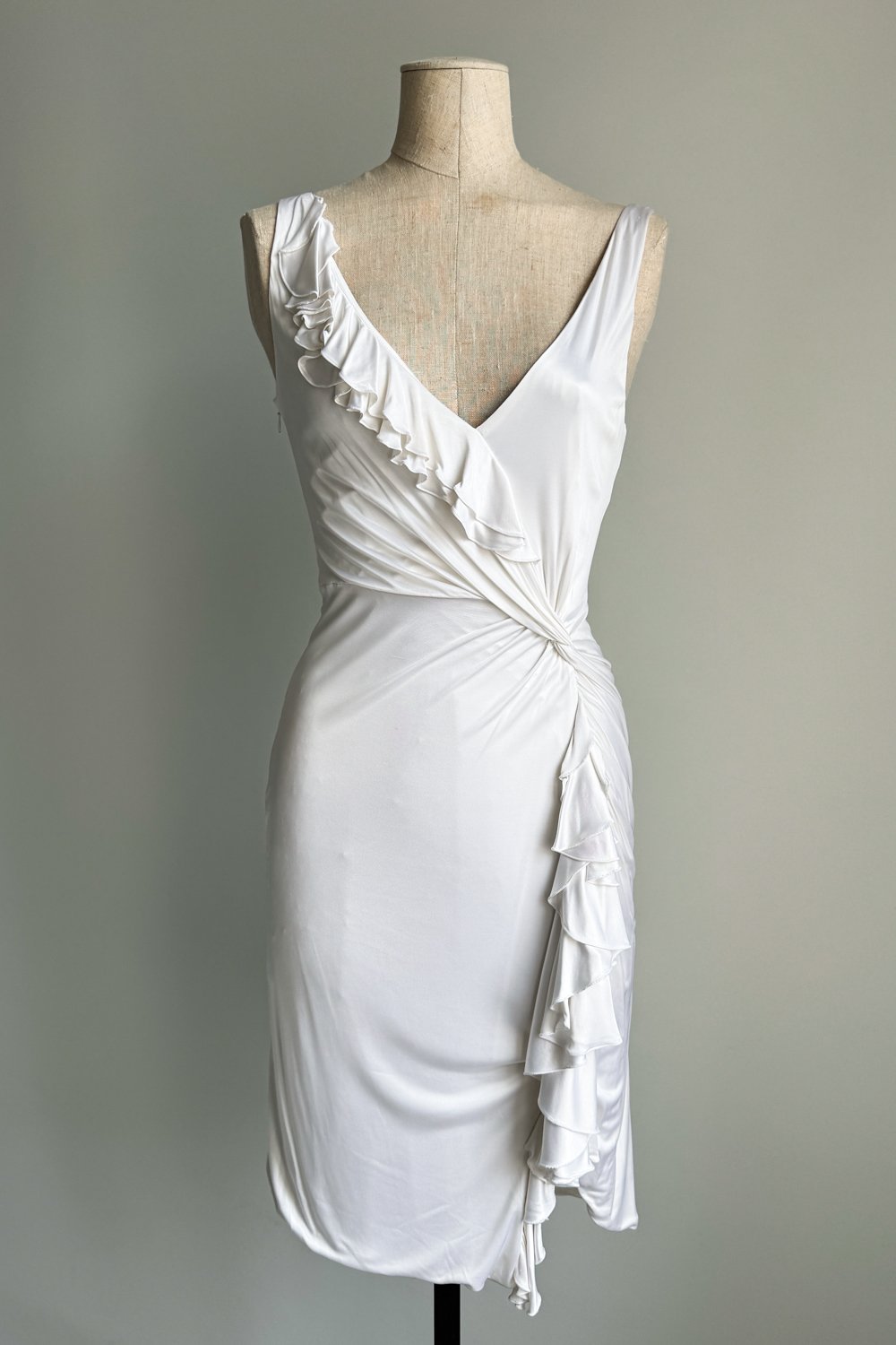EMERIEU-Versace-2006-2000s-white-draped-ruffle-mini-dress-1