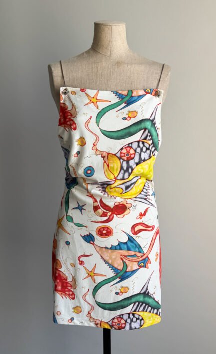 VERSACE 2000's Emily in Paris Sealife Mini Printed Dress (M)