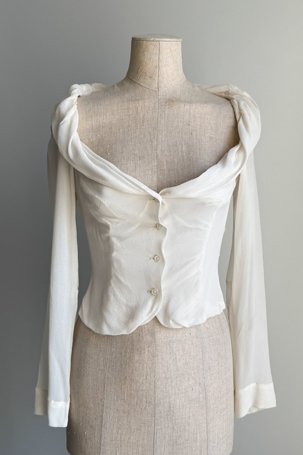 EMERIEU-Vivienne-Westwood-Anglomania-2000s-vintage-ivory-silk-chiffon-draped-blouse-1