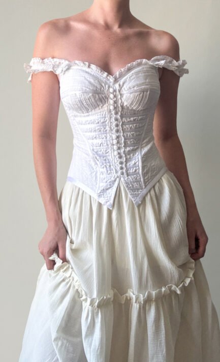 DOLCE & GABBANA 1993 White Cotton Lace Corset (S)