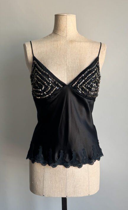 BLUMARINE 2006 Black Silk Camisole Top (M)