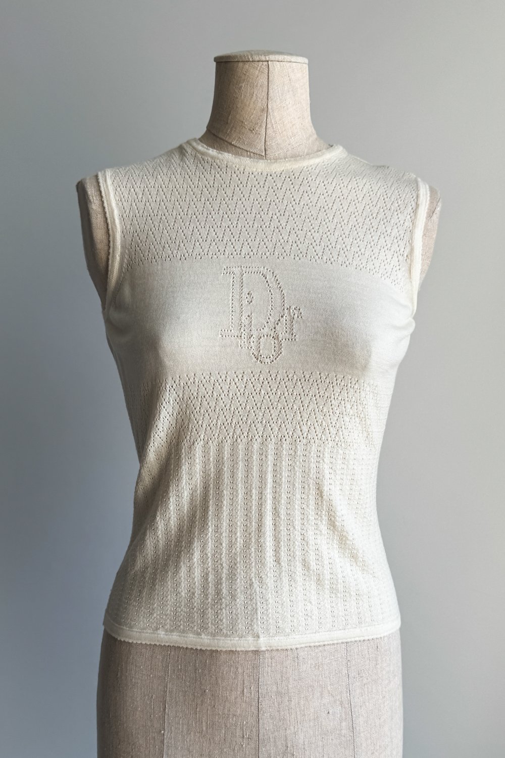 EMERIEU-Christian-Dior-by-john-Galliano-SS-2003-vintage-cream-knit-tank-top-cardigan-set-1