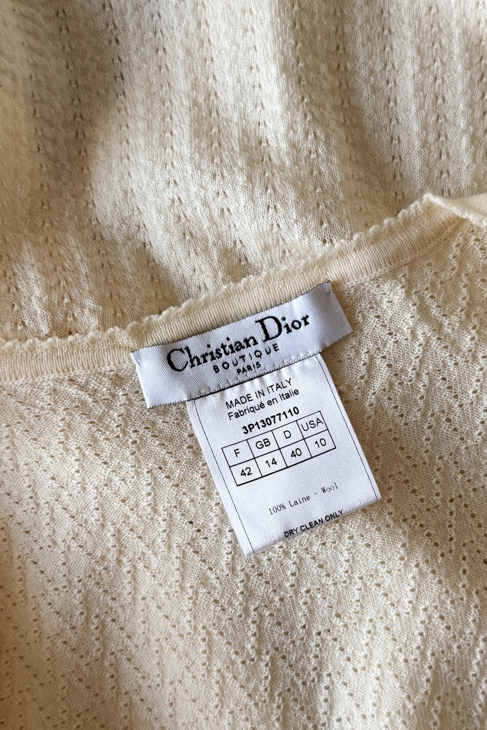 EMERIEU-Christian-Dior-by-john-Galliano-SS-2003-vintage-cream-knit-tank-top-cardigan-set-label