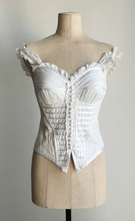 DOLCE & GABBANA 1993 White Cotton Lace Corset (S)