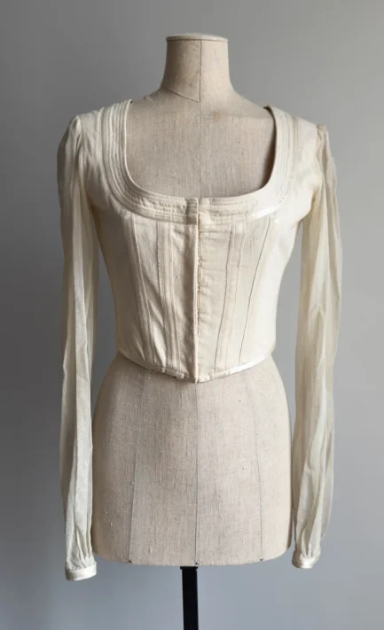 DOLCE & GABBANA 1994 Cotton Tulle Bishop Sleeve Corset (M)
