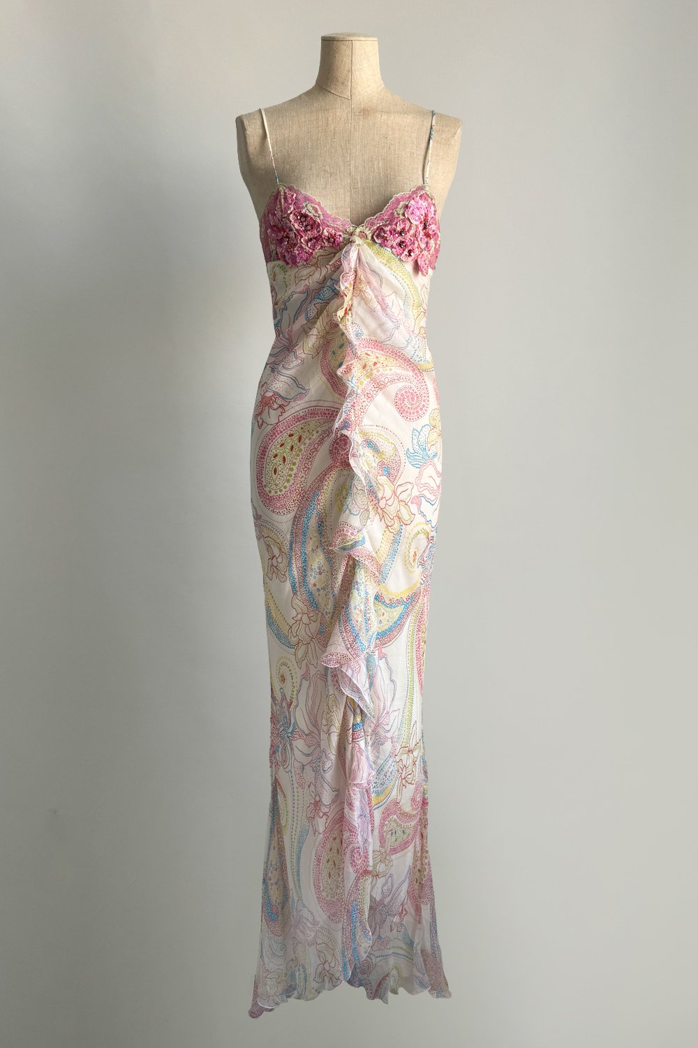 EMERIEU-Iceberg-2000s-white-paisley-print-silk-gown-with-sequin-floral-embroidered-maxi-dress-1