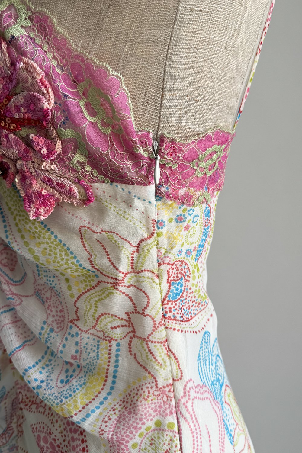 EMERIEU-Iceberg-2000s-white-paisley-print-silk-gown-with-sequin-floral-embroidered-maxi-dress-11