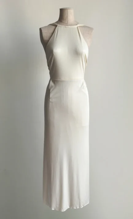 LOUIS FÉRAUD 1980's Halter Maxi Dress with Open Back (S)