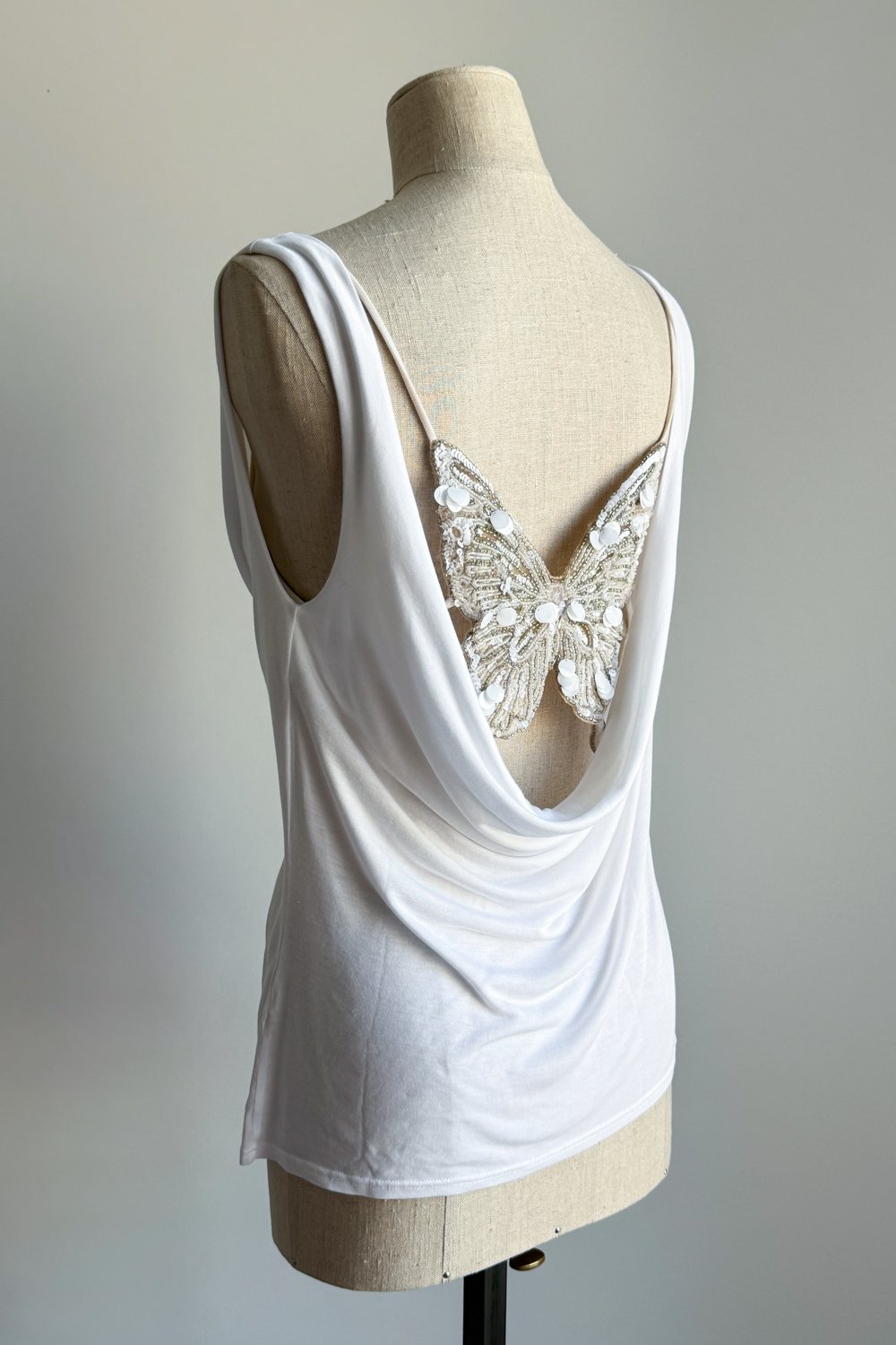 EMERIEU-Valentino-Roma-SS-2005-vintage-white-draped-jersey-top-&-beaded-butterfly-bra-set-3