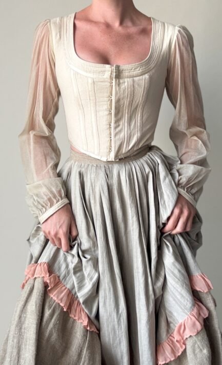 DOLCE & GABBANA 1994 Cotton Tulle Bishop Sleeve Corset (M)