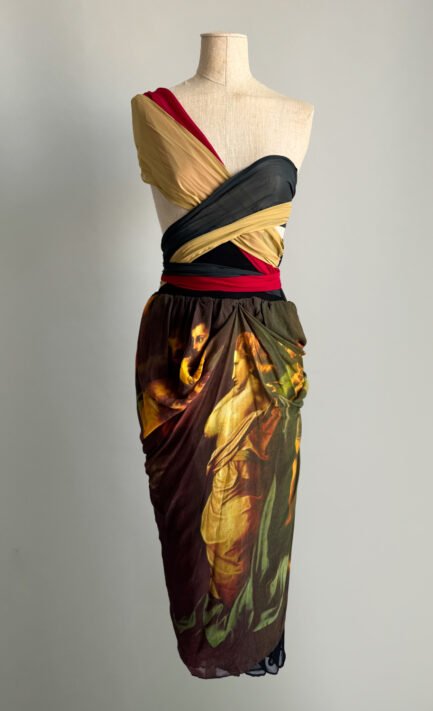 DOLCE & GABBANA 1990 “The Transfiguration” Print Draped Skirt