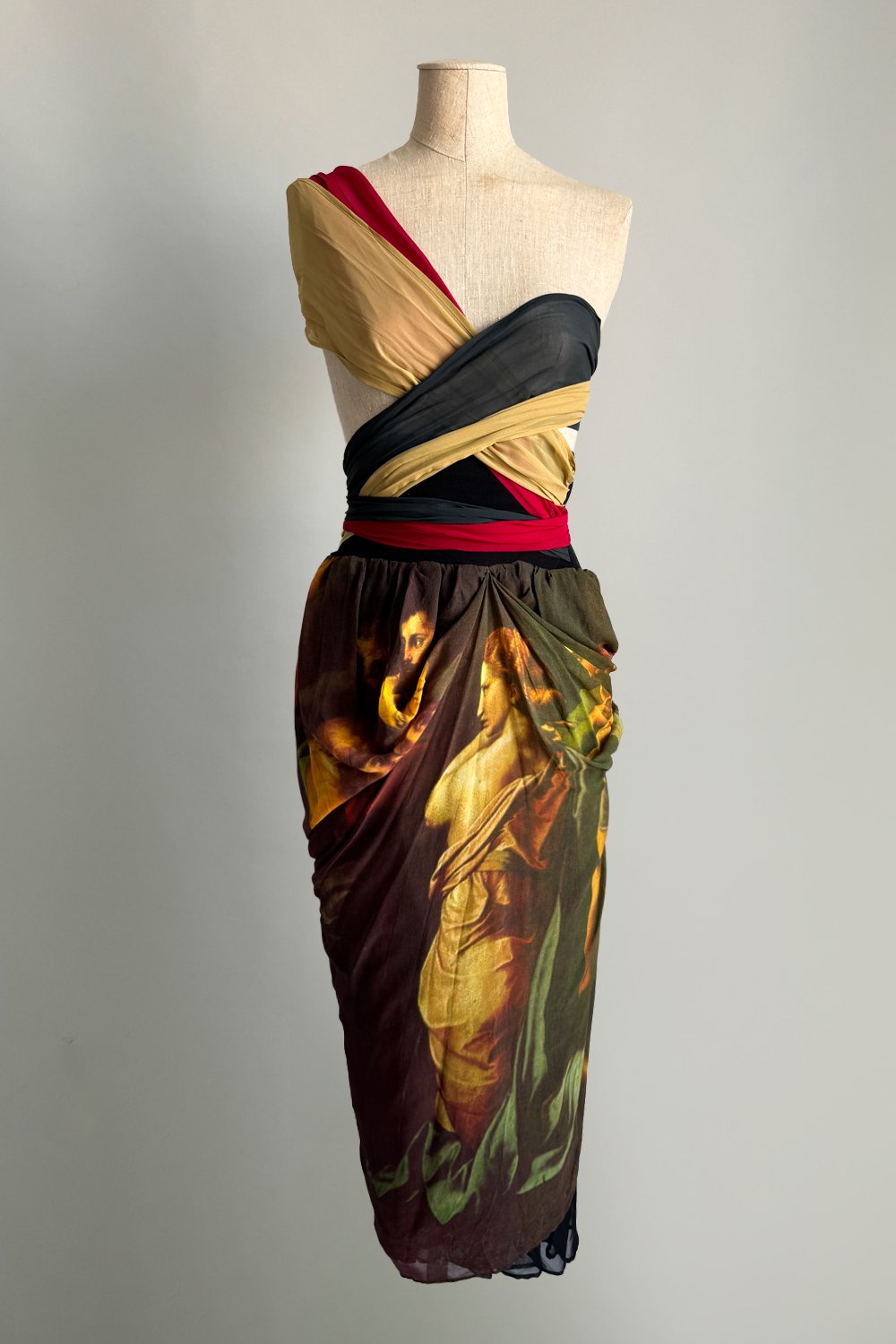EMERIEU-Dolce-Gabbana-SS-1990-vintage-The-Transfiguration-print-draped-skirt-1
