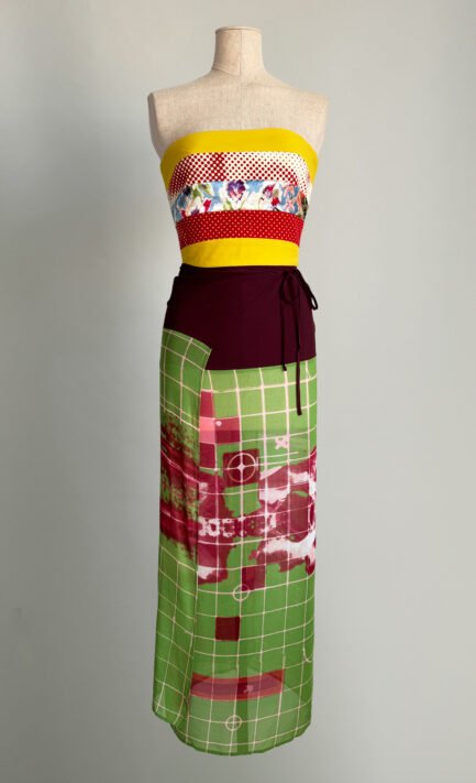 JEAN PAUL GAULTIER SS 1996 Runway CyberBaba Printed Maxi Wrap Dress