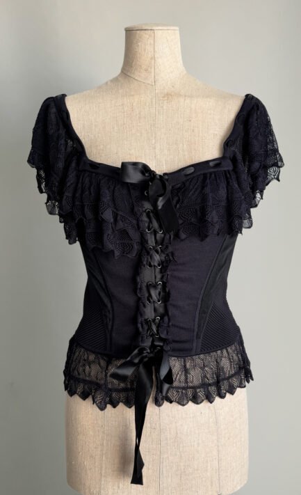 VALENTINO SS 2004 Black Runway Corset
